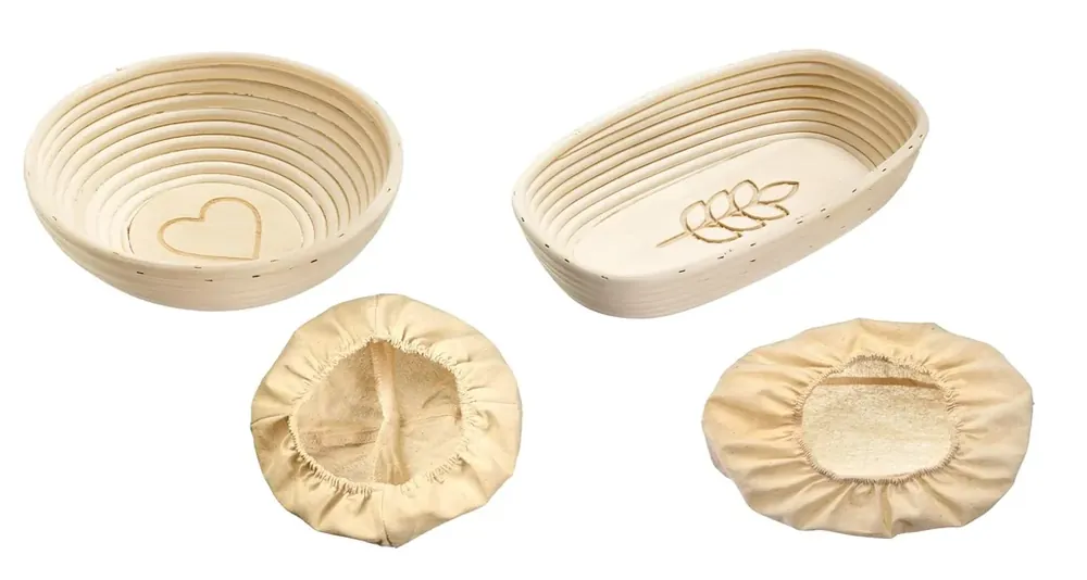 Gratis Versand Gärkörbchen rund, mit Herz und Bezug, Ø 24,5 x 8,5 cm